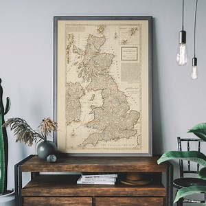 Vintage Great Britain Map Print – Historical UK Art, Antique Geography Poster, Travel Wall Decor - Etsy UK