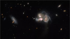 10K views · 457 reactions | The Hubble Space Telescope has captured a stunning image of three galaxies colliding and merging to form a singular large galaxy. | Sky News Australia | Facebook