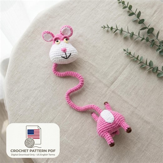 Long-Neck Pink Leopard Bag Charm Crochet Pattern PDF | Easy Amigurumi Keychain Tutorial for Beginners - Etsy France
