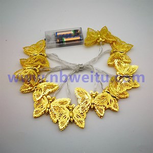 [Hot Item] 8 Mode 1.5m 10 LED Golden Butterfly Pendant String Light
