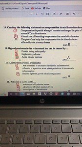 Consider the following statements on compensation in acid base ... | Filo