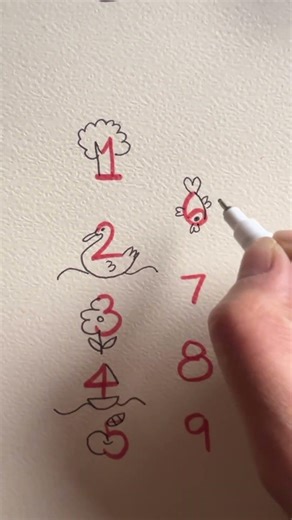 Turn Numbers 1–9 Into Art 🤯 | Easy Drawing Trick ✏️ #videoshorts #viralvideo