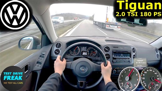 2012 VW Tiguan 2.0 TSI 4Motion 180 PS top speed POV drive I fuel consumption | No speed limit