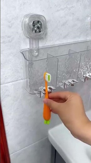 Multi-functional Suction Cup Toothbrush Holder, Bathroom Storage Rack, No-Drill Wall-Mounted