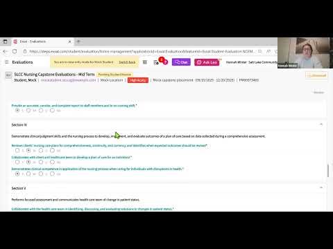 Reviewing a Midterm and Final Evaluation in Exxat