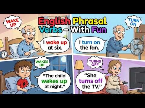 📘Learn & Speak English With Fun | Wake Up, Turn On, Turn Off 🗣️❤️