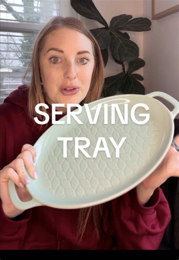 This is not just a serving tray… you can literally bake on it 👀🔥 This Temp-tations Giving Plate is one of the most underrated kitchen finds right now — and it’s UNDER $20. I have the Mint and it is the prettiest soft pastel green for spring hosting, Easter tables, brunch spreads, and everyday kitchen decor. It also comes in white and black if you want something more classic. Here’s why it’s different: ✔️ Ceramic oval serving tray ✔️ Oven safe up to 500°F ✔️ Microwave safe ✔️ Dishwasher safe ✔️