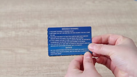 5PCS Spanish and English Miranda Warning Card for Law Enforcement, Police, Metal Miranda Rights Card (5PCS Blue)