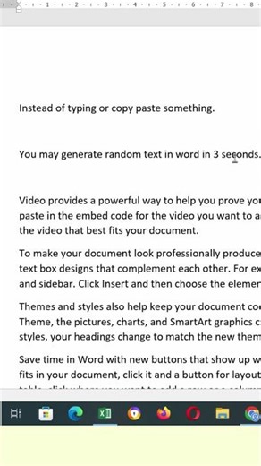 Microsoft Word Secret Trick 🤯 Generate Random Text Instantly with =Rand() #shorts