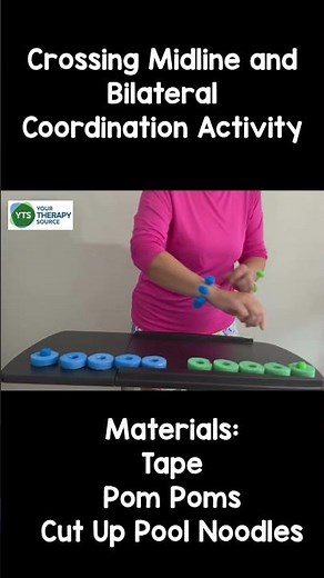 Crossing Midline Pom Pom Color Sort