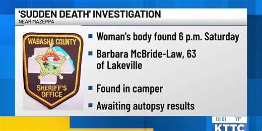 Wabasha County Sheriff's Office investigating 'sudden death'