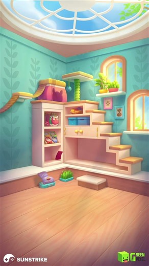 Greenpixel — Cat Room Animation, Shot 3