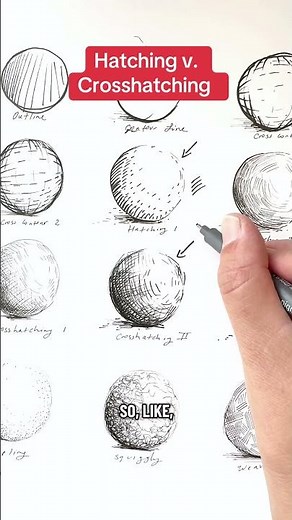 How to shade and the difference between crosshatching and hatching in drawing #shading #howtodraw