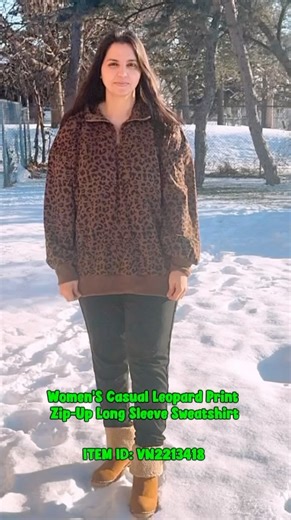 Best Review on Instagram: "Obsessed with this women’s casual leopard print zip-up sweatshirt—soft, comfy, and perfect for everyday wear. I love how easy it is to throw on and instantly feel put together, while the fun leopard print adds a little extra flair 🐆✨ Paired it with these warm faux-fur lined boots that keep my feet cozy and stylish, making them perfect for chilly days or casual outings. The ultimate combo for staying comfy, cute, and ready for any occasion ❄️💛 $0 Temu Haul!!! 🔗Link i