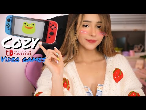 ASMR - Cozy Nintendo Switch Video Games + Gameplay (fully whispered🍓)