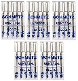 25 Schmetz Assorted Universal Sewing Machine Needles 130/705H 15x1H Sizes 70/10, 80/12, 90/14, 100/16