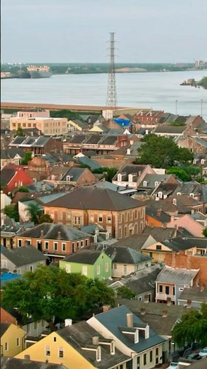 Aerial View of New Orleans French Quarter | Mississippi River Skyline #shorts