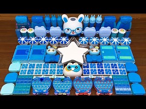 BLUE slime!!! Mixing random into GLOSSY slime !!!Satisfying Video #297