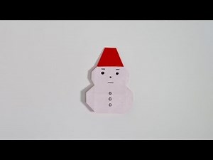 【簡単折り紙】かわいい雪だるまの作り方 How to make an origami snowman