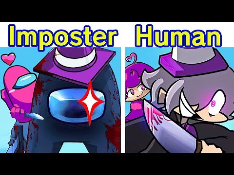 Friday Night Funkin' VS Impostor V4 But They Are Human (FNF Mod) (Among Us/Black Imposter)