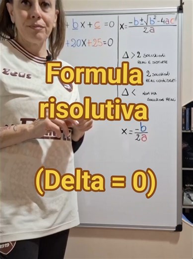 Formula risolutiva (Delta = 0) #scuola #matematica