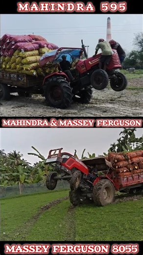MAHINDRA 595 2WD VS MASSEY FERGUSON 8055 2WD PERFORMANCE#shorts#trending#viralvideo#tractor#ytshorts