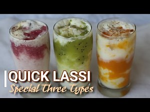 Quick Fruit Lassi Three Types - झटपट फ्रूट लस्सी तीन प्रकार की