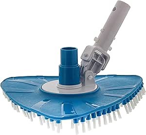 U.S. Pool Supply Flexible Triangular Pool Vacuum Head with Swivel Connection and Multi-Directional Fishtail EZ Clip Handle - Connects to Standard 1-1/2" & 1-1/4" Vacuum Hose & 1-1/4" Poles