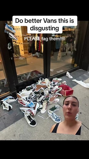 to not only throw out brand new shoes but slash them so people in need can’t use them??? @Vans will not be coming back to your store anytime soon #vansphilly #vans #philly #greenscreen
