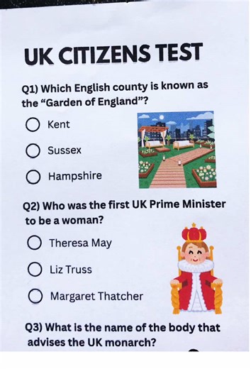 Ultimate UK Citizens Test Quiz
