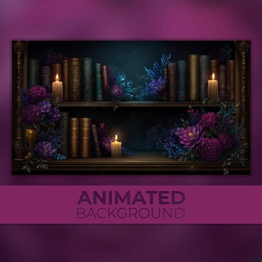 Animated Background, Vintage Library, Dark Academia, Candlelit Reading Room, Arcane Bookshelf, Twitch Stream Vtuber Background - Etsy