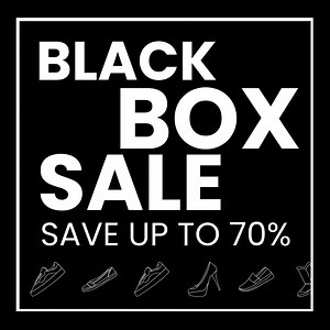 Our Black Box Sale is live! ⬛ Shop online for discounts of up to 70%! 💥 | Shoe Box