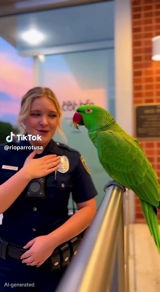 She is asking him for a date 😂 #creatorsearchinsights #funnyparrot #talkingparrot #parrotsoftiktok #bodycamcops