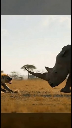 Hungry hyena attacks baby buffalo