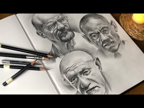 Portrait drawing process | step by step Breaking Bad characters