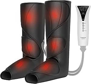 QUINEAR Leg Massager with Heat and Air Compression,Foot and Calf Massager for Circulation and Pain,Compression Boots with 3modes and 3 Intensities,Gift for Dad Mom