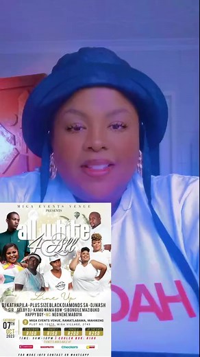 Plus Size Black Diamonds SA invades Mafikeng Miga Events venue presents to you "ALL WHITE FOR ALL" 07th October 2023 - Plot No.10070 Arrival Time : 9am till 10pm Entrance Fee: R100 Early Birds💃🏽 || Phase 1: R150 || phase 2 R200 || At the Gate R250 Mc- Neo Nene Maboya Performance By Kamo wamaBBW & Sibongile Mazibuko Line-up: D Happy Boy, Dj Kathapila & Sir_Selby Coolerbox R100.00 Everyone is welcome!!!! | Women In Confidence SA Events