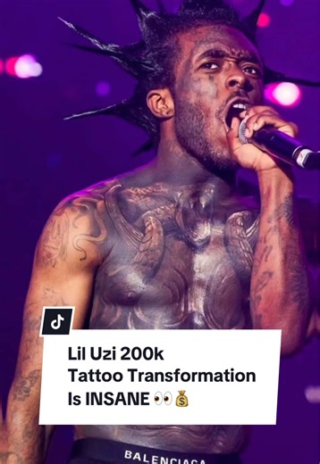👀Lil Uzi spent 200k to totally transform his whole body with tattoos! Uzi covered up both his from and back while going under anesthesia for tattoos! ##liluzivert##liluzi##backtattoo##inkednba