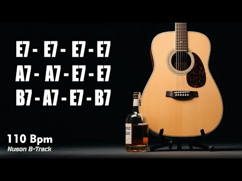 City Lights Blues Groove Acoustic Guitar Backing Track in E | 111