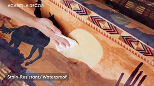 Western Geometric Rugs for Entryway, Colorful Geometric Rug, Western Carpet Theme, Full Size 3x5 5x6 5x7 6x9 ft, Washable Area Rugs, Non-Slip Low Pile Carpet, Ultra Soft Indoor Rug 08