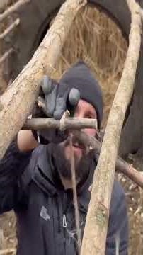 He Built a Shelter Using Only Tires — 100 Days Alone#survival #campping #campfire