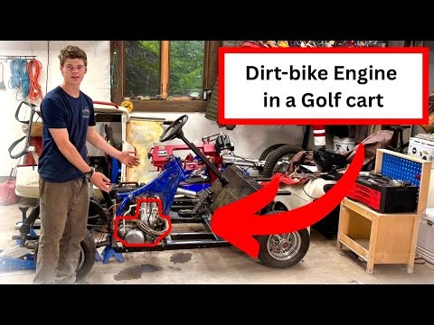 Mounting a 400 Dirt Bike Engine in a Golf Cart! (WR400F Swap Begins)...