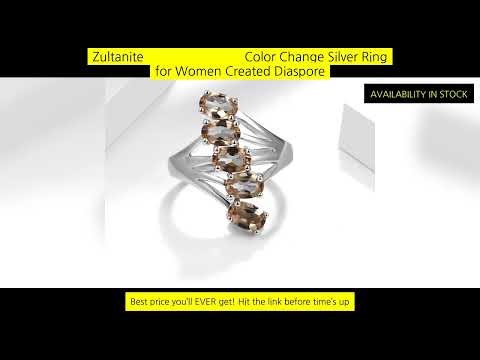 Zultanite Султанит Color Change Silver Ring For Women Created Diaspore