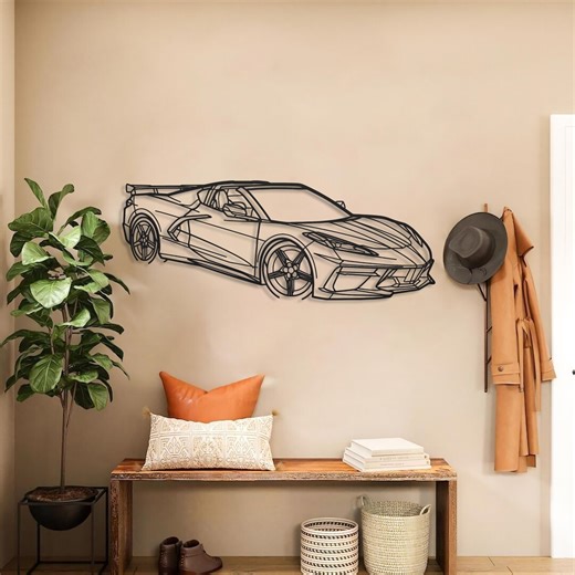 Corvette C8 HTC Metal Wall Art Convertible Supercar Silhouette Decor American Performance Sports Car Wall Decor Garage Gift for Him - Etsy