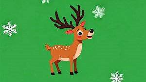 Deer, Reindeer, Cartoon. Free Stock Video