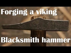Forging a wrought-iron, welded face viking hammer.
