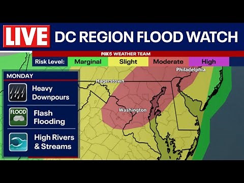 LIVE: Severe weather and flood watch in the DC, Maryland and Virginia region