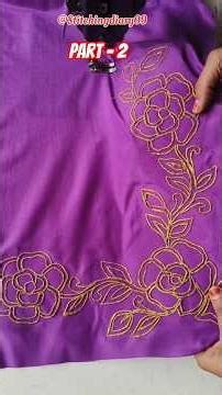 🔥Gotta Patti Embroidery border designs With Sewing Machine 💯#ytshorts #ytviral #fashion #embroidery