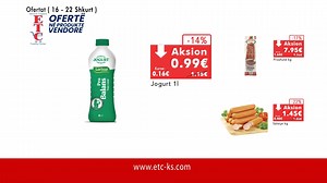 1K views · 97 reactions | Ofertë në produkte vendore Nga data 16 deri me 22 Shkurt Përfitoni nga Ofertat më të mira duke kursyer në shportën tuaj të blerjes Për më shumë oferta kliko këtu: www.etc-ks.com | ETC - Elkos Trading Center | Facebook