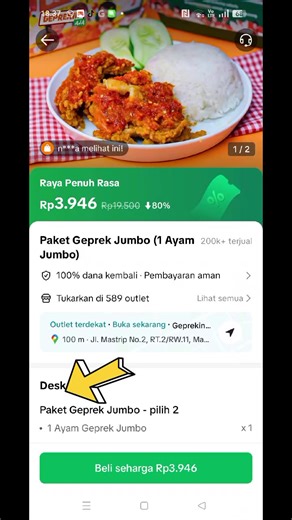 ayam geprekin aja..lebih hemat pakai voucher.beli disini vouchernya. caranya mudah: -klik lokasi dibawah warna hijau -pilih menu -bayar pakai briva atau qris -dapat barkod tumjukin ke penjual...selamat mencoba.. #geprekinaja #fy #creatorsearchinsight #makan